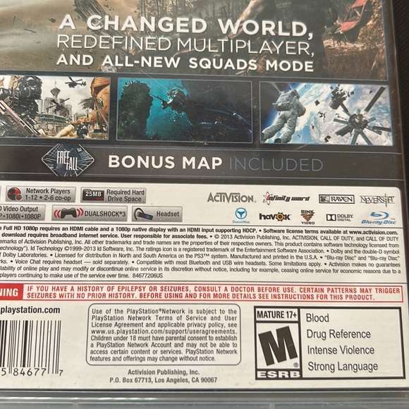 Call of duty Ghosts PS3 game Activision M17+ - Picture 4 of 9
